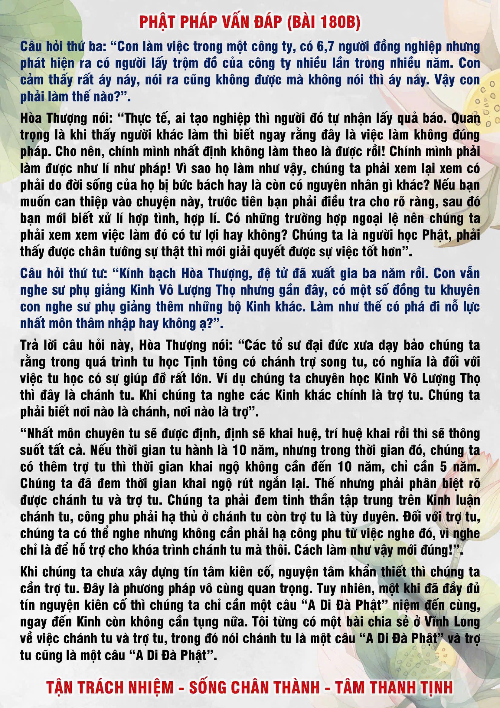 180 · Phật Pháp Vấn Đáp - 180 _ 2